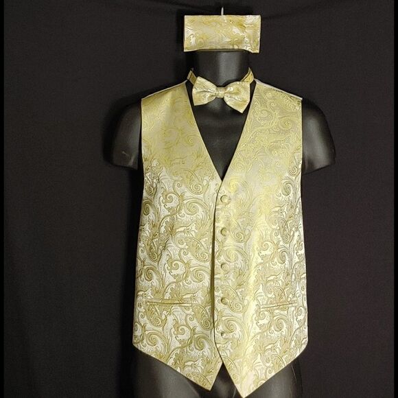 MEN'S CARDI INT. 3 PIECE FORMAL TUXEDO VEST & TIE - Picture 1 of 7